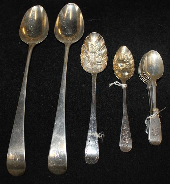 4 antique spoons and 6 teaspoons